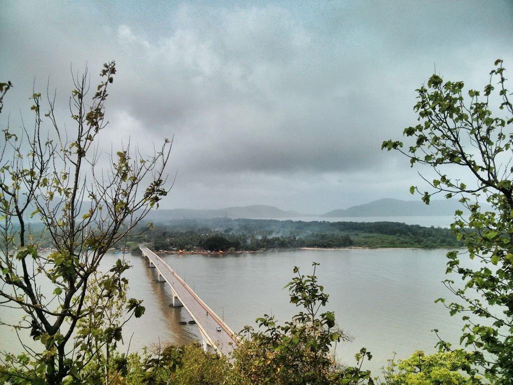View of the bridge after the storm passed. Karwar