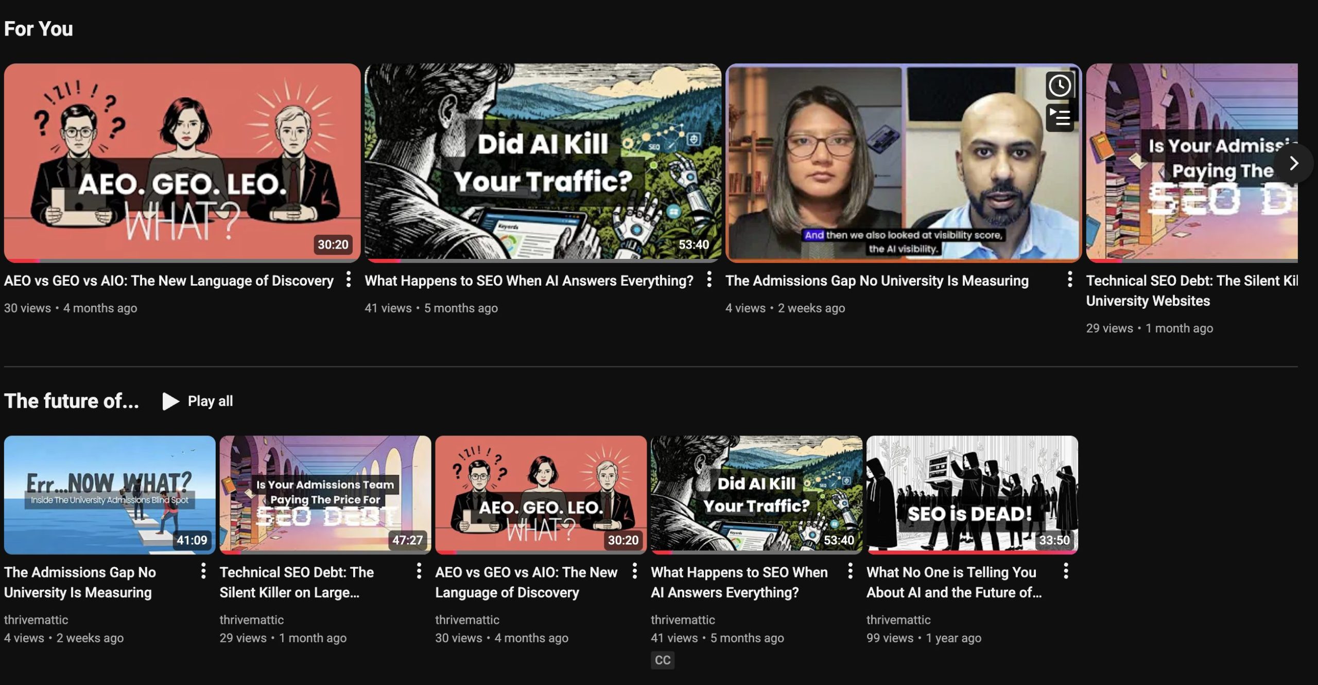 Thrivemattic YouTube Podcast